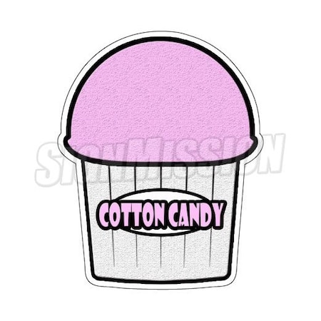 COTTON CANDY FLAVOR Italian Ice Decal Shaved Ice Cart Trailer Stand Sticker